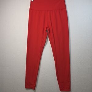 WILO The Label Red Ribbed High Rise Leggings Sz M